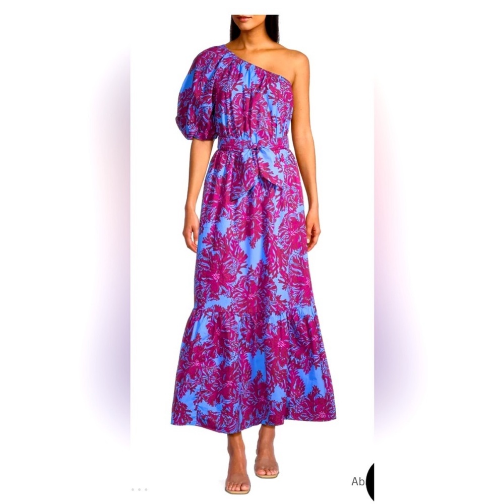 Lilly Pulitzer Zelalynn One Shoulder Maxi Dress Size 12 - No Belt